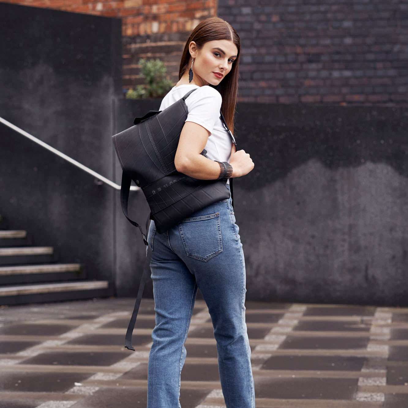 Ando Slimline Inner Tube Vegan Backpack by Paguro Upcycle