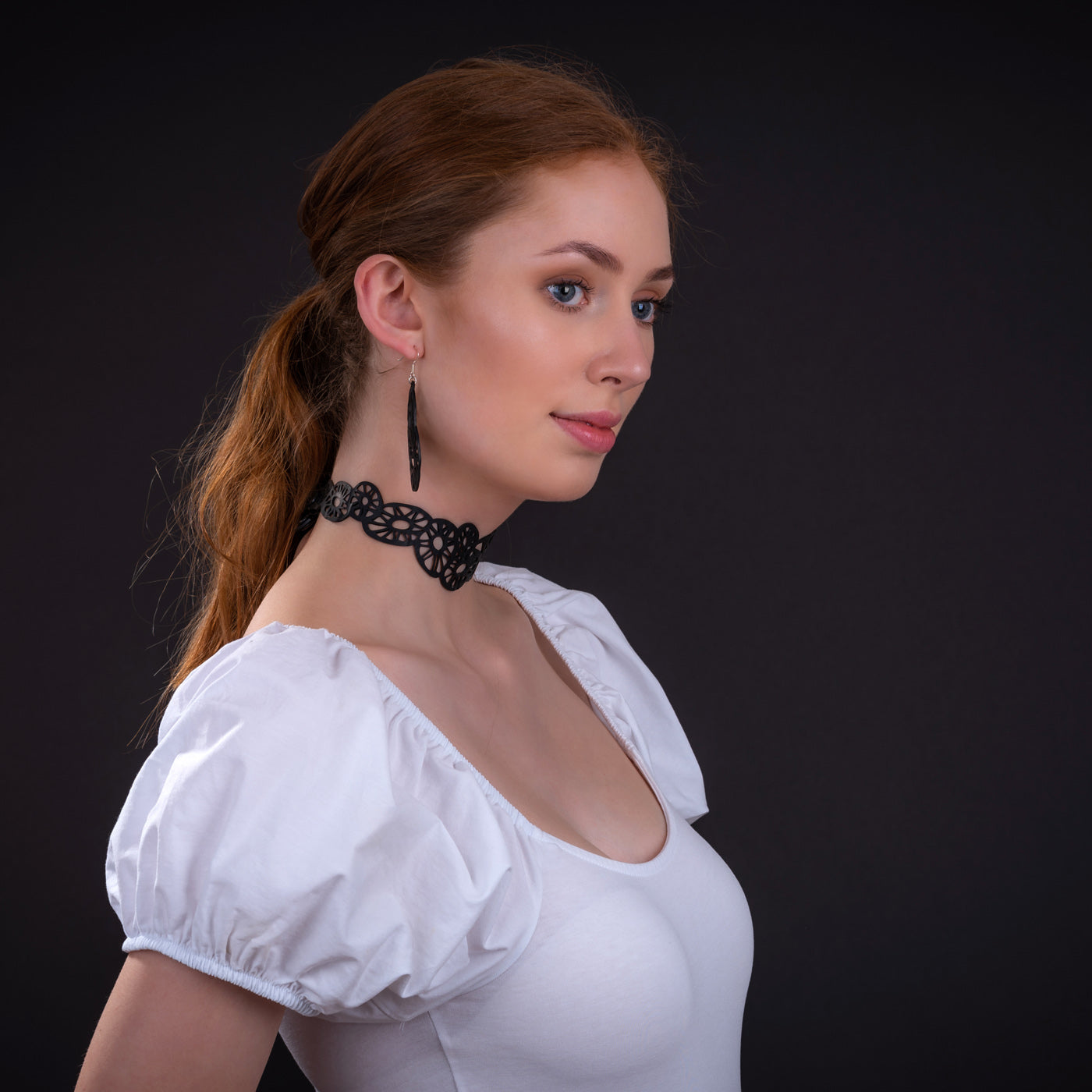 Stellar Geometric Rubber Choker Necklace by Paguro Upcycle