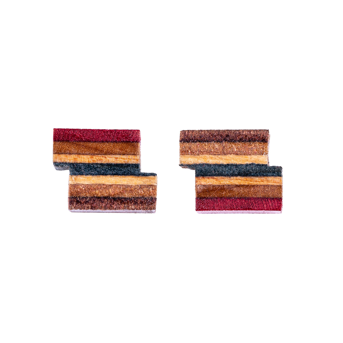 Zig Recycled Skateboard Stud Earrings by Paguro Upcycle